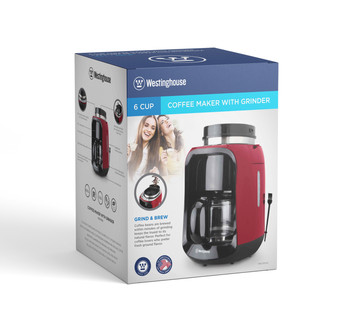 Westinghouse cafetera con moledor café 2 en 1 roja - WKCM256 - Imagen 2